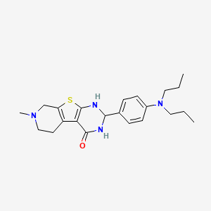 molecular formula C22H30N4OS B4960345 2-[4-(dipropylamino)phenyl]-7-methyl-2,3,5,6,7,8-hexahydropyrido[4',3':4,5]thieno[2,3-d]pyrimidin-4(1H)-one 