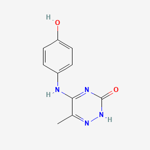 molecular formula C10H10N4O2 B4960382 5-[(4-hydroxyphenyl)amino]-6-methyl-1,2,4-triazin-3(2H)-one 