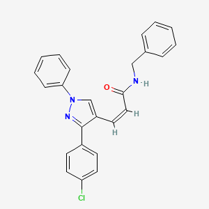 molecular formula C25H20ClN3O B4960384 N-benzyl-3-[3-(4-chlorophenyl)-1-phenyl-1H-pyrazol-4-yl]acrylamide 