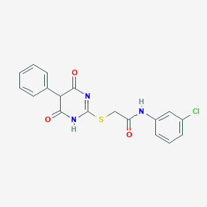 molecular formula C18H14ClN3O3S B4960413 N-(3-氯苯基)-2-[(4,6-二氧代-5-苯基-1,4,5,6-四氢-2-嘧啶基)硫代]乙酰胺 