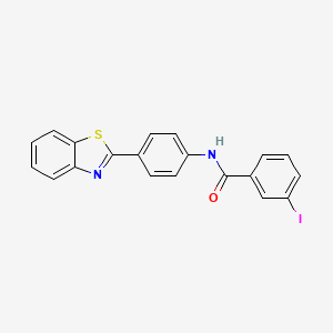 molecular formula C20H13IN2OS B4960424 N-[4-(1,3-benzothiazol-2-yl)phenyl]-3-iodobenzamide 