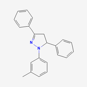 molecular formula C22H20N2 B4960437 1-(3-methylphenyl)-3,5-diphenyl-4,5-dihydro-1H-pyrazole 