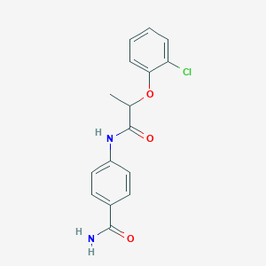 molecular formula C16H15ClN2O3 B496044 4-{[2-(2-Chlorophenoxy)propanoyl]amino}benzamide 