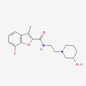 7-fluoro-N-[2-(3-hydroxy-1-piperidinyl)ethyl]-3-methyl-1-benzofuran-2-carboxamide
