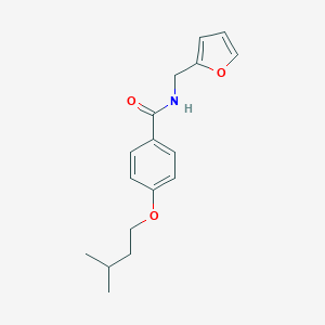 molecular formula C17H21NO3 B496045 N-(furan-2-ylmethyl)-4-(3-methylbutoxy)benzamide 