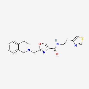 molecular formula C19H20N4O2S B4960457 2-(3,4-dihydro-2(1H)-isoquinolinylmethyl)-N-[2-(1,3-thiazol-4-yl)ethyl]-1,3-oxazole-4-carboxamide 