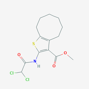 molecular formula C14H17Cl2NO3S B4960459 methyl 2-[(dichloroacetyl)amino]-4,5,6,7,8,9-hexahydrocycloocta[b]thiophene-3-carboxylate 