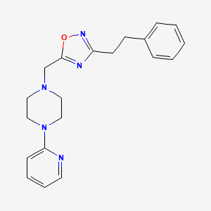 molecular formula C20H23N5O B4960464 1-{[3-(2-phenylethyl)-1,2,4-oxadiazol-5-yl]methyl}-4-(2-pyridinyl)piperazine 