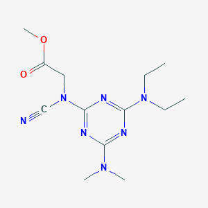 molecular formula C13H21N7O2 B4960467 methyl N-cyano-N-[4-(diethylamino)-6-(dimethylamino)-1,3,5-triazin-2-yl]glycinate 