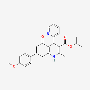 molecular formula C26H28N2O4 B4960469 isopropyl 7-(4-methoxyphenyl)-2-methyl-5-oxo-4-(2-pyridinyl)-1,4,5,6,7,8-hexahydro-3-quinolinecarboxylate 