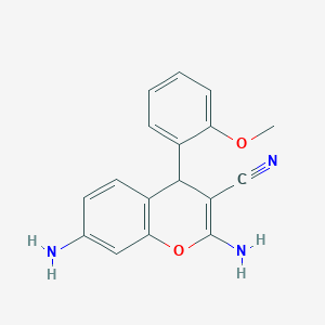 molecular formula C17H15N3O2 B4960472 2,7-diamino-4-(2-methoxyphenyl)-4H-chromene-3-carbonitrile 