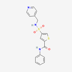molecular formula C17H15N3O3S2 B4960477 N-phenyl-4-{[(pyridin-4-ylmethyl)amino]sulfonyl}thiophene-2-carboxamide 