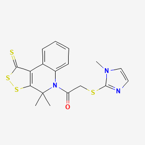 molecular formula C18H17N3OS4 B4960485 4,4-dimethyl-5-{[(1-methyl-1H-imidazol-2-yl)thio]acetyl}-4,5-dihydro-1H-[1,2]dithiolo[3,4-c]quinoline-1-thione CAS No. 5803-69-0