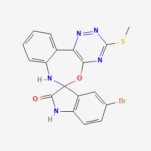 molecular formula C18H12BrN5O2S B4960488 5-溴-3'-(甲硫基)-7'H-螺[吲哚-3,6'-[1,2,4]三嗪[5,6-d][3,1]苯并恶杂环庚]-2(1H)-酮 