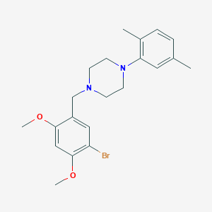 molecular formula C21H27BrN2O2 B4960512 1-(5-bromo-2,4-dimethoxybenzyl)-4-(2,5-dimethylphenyl)piperazine 