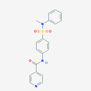 molecular formula C19H17N3O3S B496052 N-{4-[(methylanilino)sulfonyl]phenyl}isonicotinamide 