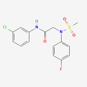 molecular formula C15H14ClFN2O3S B4960537 N~1~-(3-chlorophenyl)-N~2~-(4-fluorophenyl)-N~2~-(methylsulfonyl)glycinamide 