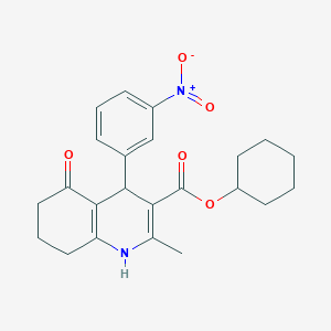 molecular formula C23H26N2O5 B4960547 cyclohexyl 2-methyl-4-(3-nitrophenyl)-5-oxo-1,4,5,6,7,8-hexahydro-3-quinolinecarboxylate 
