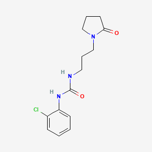 molecular formula C14H18ClN3O2 B4960550 N-(2-chlorophenyl)-N'-[3-(2-oxo-1-pyrrolidinyl)propyl]urea 