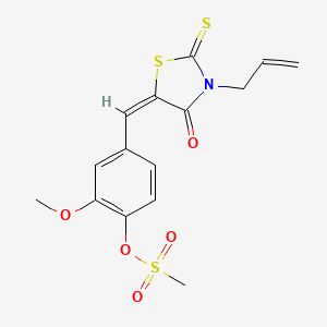 molecular formula C15H15NO5S3 B4960579 4-[(3-allyl-4-oxo-2-thioxo-1,3-thiazolidin-5-ylidene)methyl]-2-methoxyphenyl methanesulfonate 