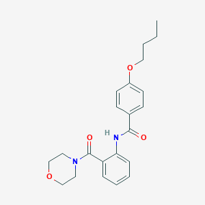 molecular formula C22H26N2O4 B496058 4-butoxy-N-[2-(morpholin-4-ylcarbonyl)phenyl]benzamide 