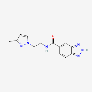 molecular formula C13H14N6O B4960587 N-[2-(3-methyl-1H-pyrazol-1-yl)ethyl]-1H-1,2,3-benzotriazole-5-carboxamide 