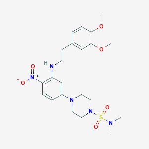 molecular formula C22H31N5O6S B4960588 4-(3-{[2-(3,4-dimethoxyphenyl)ethyl]amino}-4-nitrophenyl)-N,N-dimethyl-1-piperazinesulfonamide 