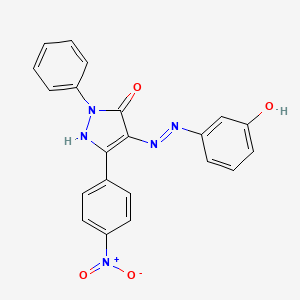 3-(4-nitrophenyl)-1-phenyl-1H-pyrazole-4,5-dione 4-[(3-hydroxyphenyl)hydrazone]