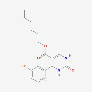 molecular formula C18H23BrN2O3 B4960643 hexyl 4-(3-bromophenyl)-6-methyl-2-oxo-1,2,3,4-tetrahydro-5-pyrimidinecarboxylate 