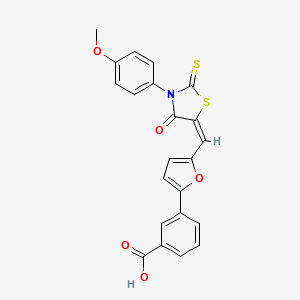 molecular formula C22H15NO5S2 B4960653 3-(5-{[3-(4-methoxyphenyl)-4-oxo-2-thioxo-1,3-thiazolidin-5-ylidene]methyl}-2-furyl)benzoic acid 