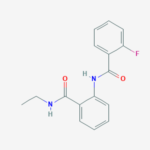 molecular formula C16H15FN2O2 B496066 N-ethyl-2-[(2-fluorobenzoyl)amino]benzamide 
