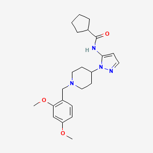 molecular formula C23H32N4O3 B4960683 N-{1-[1-(2,4-dimethoxybenzyl)-4-piperidinyl]-1H-pyrazol-5-yl}cyclopentanecarboxamide 