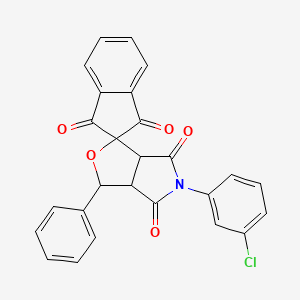 5-(3-chlorophenyl)-3-phenyl-3a,6a-dihydrospiro[furo[3,4-c]pyrrole-1,2'-indene]-1',3',4,6(3H,5H)-tetrone