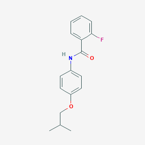 molecular formula C17H18FNO2 B496071 2-fluoro-N-[4-(2-methylpropoxy)phenyl]benzamide 