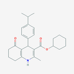 molecular formula C26H33NO3 B4960716 cyclohexyl 4-(4-isopropylphenyl)-2-methyl-5-oxo-1,4,5,6,7,8-hexahydro-3-quinolinecarboxylate 