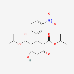 molecular formula C21H27NO8 B4960720 diisopropyl 4-hydroxy-4-methyl-2-(3-nitrophenyl)-6-oxo-1,3-cyclohexanedicarboxylate 
