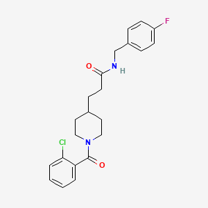 molecular formula C22H24ClFN2O2 B4960736 3-[1-(2-chlorobenzoyl)-4-piperidinyl]-N-(4-fluorobenzyl)propanamide 