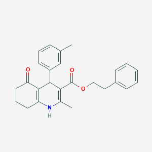 molecular formula C26H27NO3 B4960744 2-phenylethyl 2-methyl-4-(3-methylphenyl)-5-oxo-1,4,5,6,7,8-hexahydro-3-quinolinecarboxylate 