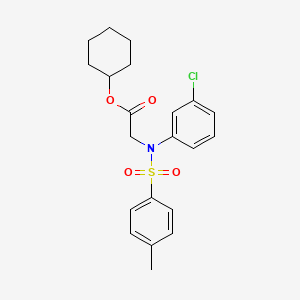 molecular formula C21H24ClNO4S B4960750 cyclohexyl N-(3-chlorophenyl)-N-[(4-methylphenyl)sulfonyl]glycinate 