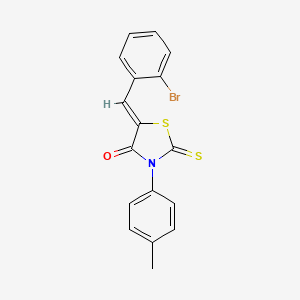 molecular formula C17H12BrNOS2 B4960772 5-(2-bromobenzylidene)-3-(4-methylphenyl)-2-thioxo-1,3-thiazolidin-4-one 