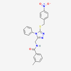 molecular formula C24H21N5O3S B4960781 3-methyl-N-({5-[(4-nitrobenzyl)thio]-4-phenyl-4H-1,2,4-triazol-3-yl}methyl)benzamide 