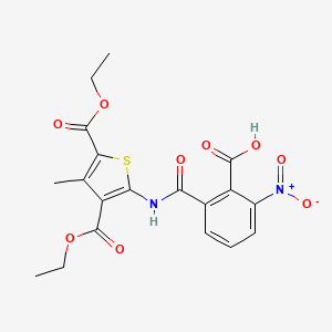 molecular formula C19H18N2O9S B4960790 2-({[3,5-bis(ethoxycarbonyl)-4-methyl-2-thienyl]amino}carbonyl)-6-nitrobenzoic acid 