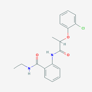 molecular formula C18H19ClN2O3 B496082 2-{[2-(2-chlorophenoxy)propanoyl]amino}-N-ethylbenzamide 