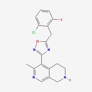 molecular formula C18H16ClFN4O B4960827 5-[5-(2-chloro-6-fluorobenzyl)-1,2,4-oxadiazol-3-yl]-6-methyl-1,2,3,4-tetrahydro-2,7-naphthyridine trifluoroacetate 