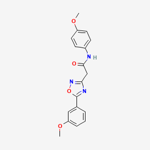 molecular formula C18H17N3O4 B4960832 N-(4-methoxyphenyl)-2-[5-(3-methoxyphenyl)-1,2,4-oxadiazol-3-yl]acetamide 