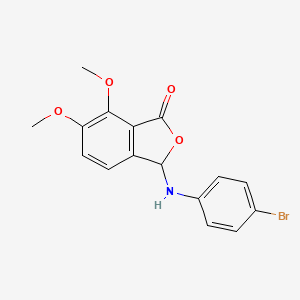 molecular formula C16H14BrNO4 B4960840 3-[(4-bromophenyl)amino]-6,7-dimethoxy-2-benzofuran-1(3H)-one CAS No. 5987-32-6
