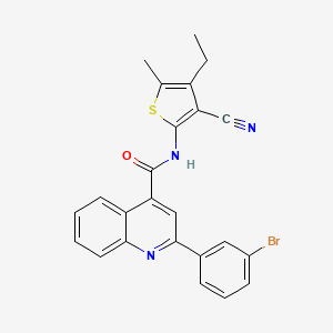 molecular formula C24H18BrN3OS B4960853 2-(3-bromophenyl)-N-(3-cyano-4-ethyl-5-methyl-2-thienyl)-4-quinolinecarboxamide 