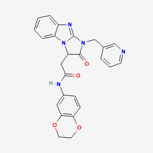 molecular formula C25H21N5O4 B4960859 N-(2,3-dihydro-1,4-benzodioxin-6-yl)-2-[2-oxo-1-(3-pyridinylmethyl)-2,3-dihydro-1H-imidazo[1,2-a]benzimidazol-3-yl]acetamide 