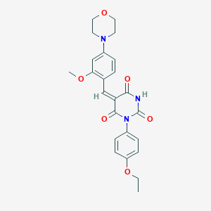 molecular formula C24H25N3O6 B4960866 1-(4-ethoxyphenyl)-5-[2-methoxy-4-(4-morpholinyl)benzylidene]-2,4,6(1H,3H,5H)-pyrimidinetrione 
