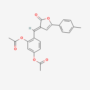 molecular formula C22H18O6 B4960892 4-{[5-(4-methylphenyl)-2-oxo-3(2H)-furanylidene]methyl}-1,3-phenylene diacetate 